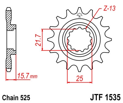 Звезда передняя JT Sprockets JTF1535.15RB