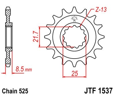 Звезда передняя JT Sprockets JTF1537.15RB