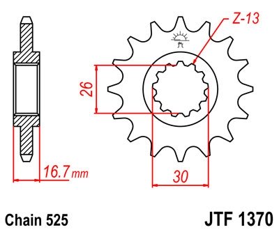 Звезда передняя JT Sprockets JTF1370.16RB