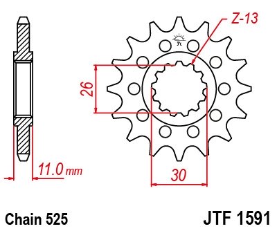 Звезда передняя JT Sprockets JTF1591.16RB