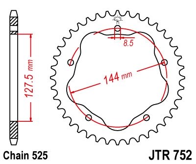 Звезда ведомая(задняя) JT Sprockets JTR752.42
