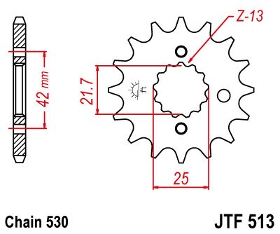 Зірка передня JT Sprockets JTF513.15RB