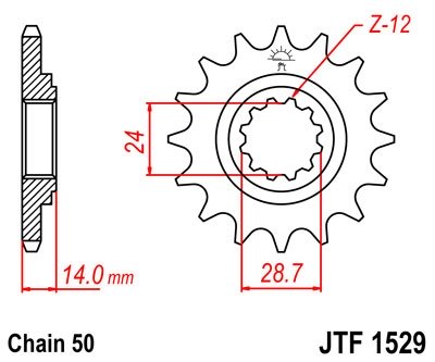 Звезда передняя JT Sprockets JTF1529.17RB