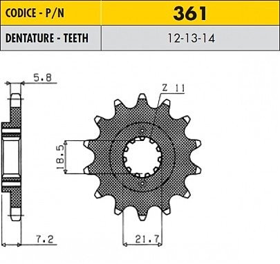 Звезда передняя SunStar SS 36114