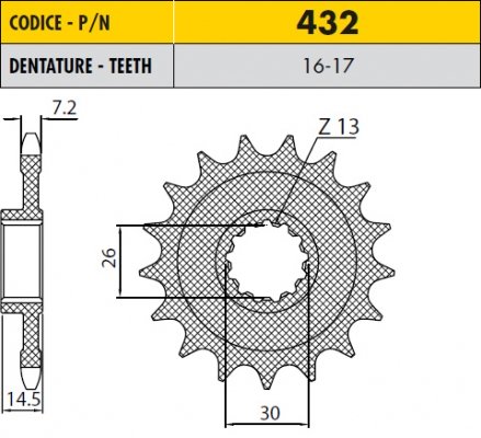 Звезда передняя SunStar SS 43217