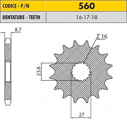 Звезда передняя SunStar SS 56018