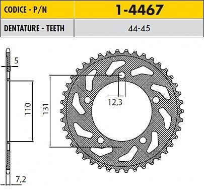 Звезда задняя SunStar SS 1-4467-45