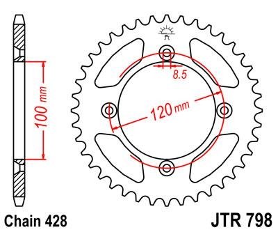 Звезда задняя JT Sprockets JTR798.47