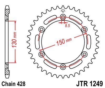 Звезда задняя JT Sprockets JTR1249.51