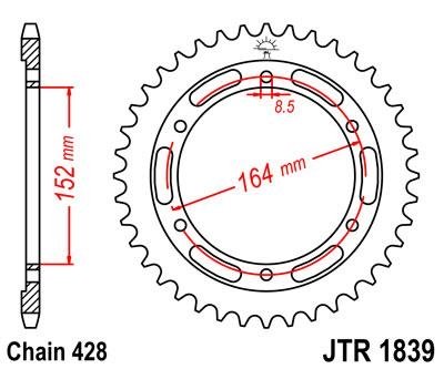 Звезда задняя JT Sprockets JTR1839.55