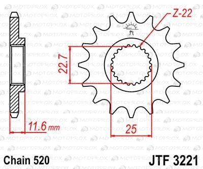 Звезда передняя JT Sprockets JTF3221.13