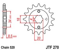 Звезда передняя JT JTF270.14