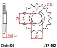 Звезда передняя JT Sprockets JTF402.13