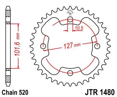 Звезда задняя JT Sprockets JTR1480.37