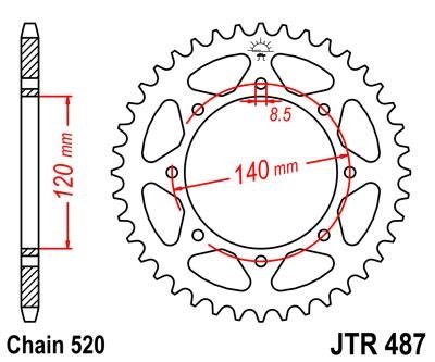 Звезда задняя JT Sprockets JTR487.38