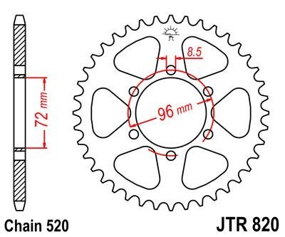 Звезда задняя JT Sprockets JTR820.42