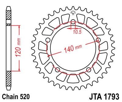 Звезда задняя JT Sprockets JTA1793.43