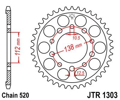 Звезда задняя JT Sprockets JTR1303.43