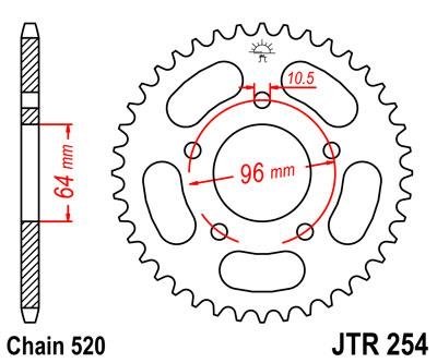 Звезда задняя JT Sprockets JTR254.43