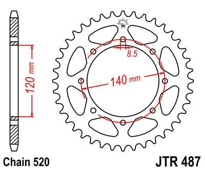 Звезда задняя JT Sprockets JTR487.43