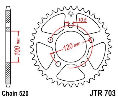 Звезда задняя JT Sprockets JTR703.47