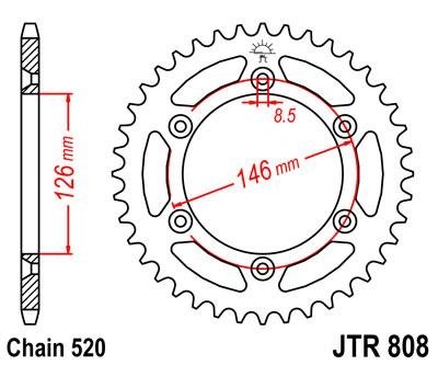 Звезда задняя JT Sprockets JTR808.48SC