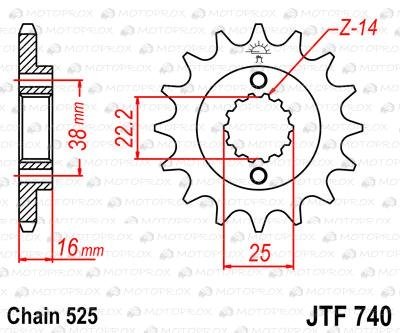 Звезда передняя JT Sprockets JTF740.14