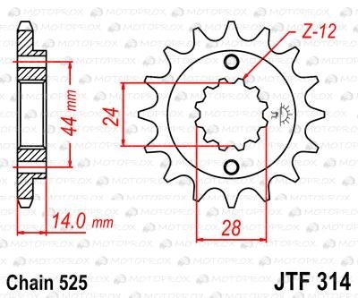 Звезда передняя JT Sprockets JTF314.16