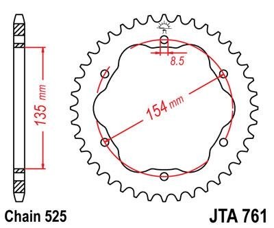 Звезда задняя JT Sprockets JTA761.38