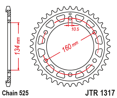 Звезда задняя JT Sprockets JTR1317.43