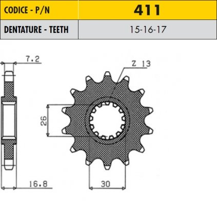 Звезда передняя SunStar 41116