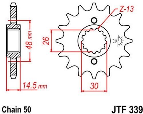 Звезда передняя JT Sprockets JTF339.17