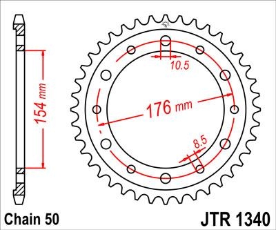 Звезда задняя JT Sprockets JTR1340.43