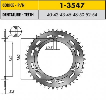 SunStar 1-3547-45 - звезда ведомая (задняя) стальная Sunstar для KTM, Husaberg, Husqvarna, под 520 цепь, 45 зубцов