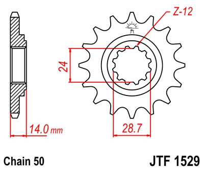 Звезда передняя JT Sprockets JTF1529.17 Звезда передняя JT Sprockets JTF1529.17
