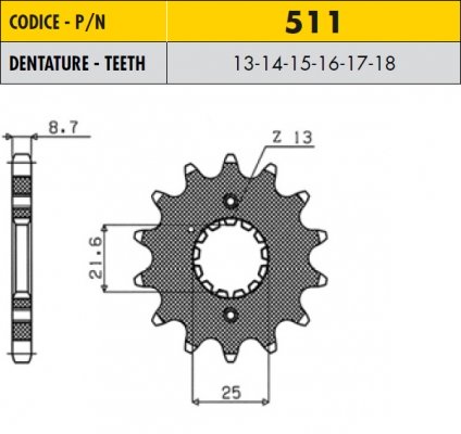 Звезда передняя SunStar SS 51114