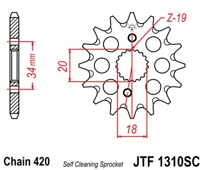 Звезда передняя JT Sprockets JTF1310.15SC