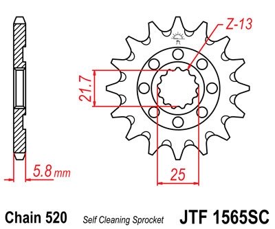 Звезда передняя JT JTF1565.13SC