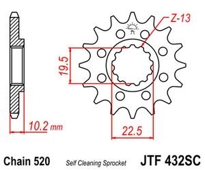 Зірка передня JT Sprockets JTF432.13SC