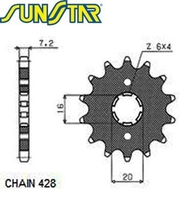 Звезда передняя SunStar SUNF206-13