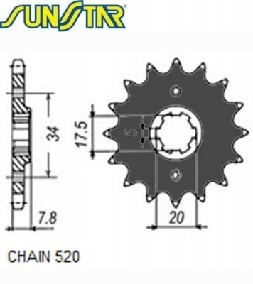 Звезда передняя SunStar SUNF391-14