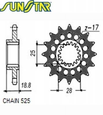 Звезда передняя SunStar SUNF422-15