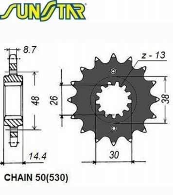 Звезда передняя SunStar SUNF512-17