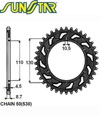 Звезда задняя SunStar SUNR1-5474-48 (JTR479.48)