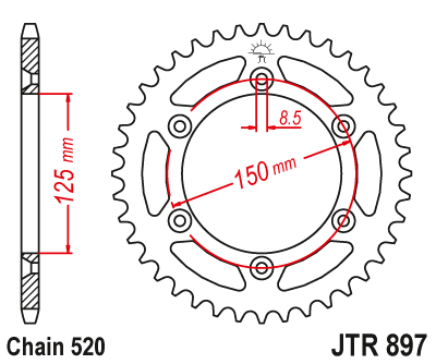 Звезда задняя JT Sprockets JTR897.44