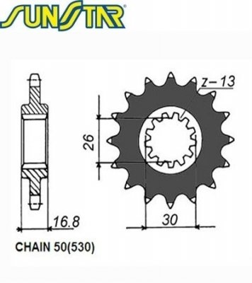 Зірка передня SunStar SUNF522-16 (JTF333.16)