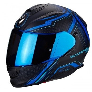Мотошлем Scorpion Exo-510 Air Sync Matt Black-Neon Blue XL