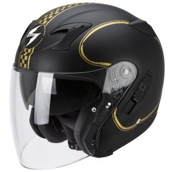 Мотошлем Scorpion Exo-220 Bixby Matt Black-Gold L