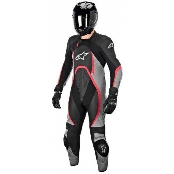 Мотокомбинезон кожаный Alpinestars Orbiter Black-Grey-Red 54