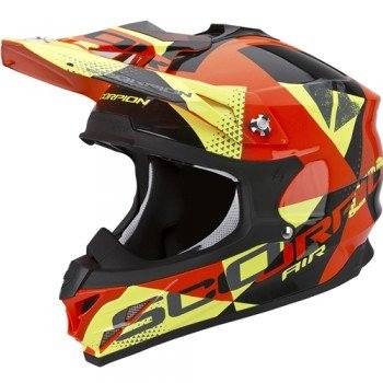 Мотошлем Scorpion VX-15 Evo Air Akra Black-Orange-Yellow L